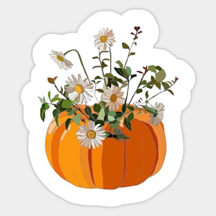 Pumpkin flower vase Sticker